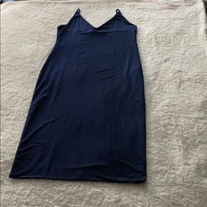 Fashion Nova Spaghetti Strap Navy Blue Midi Dress
